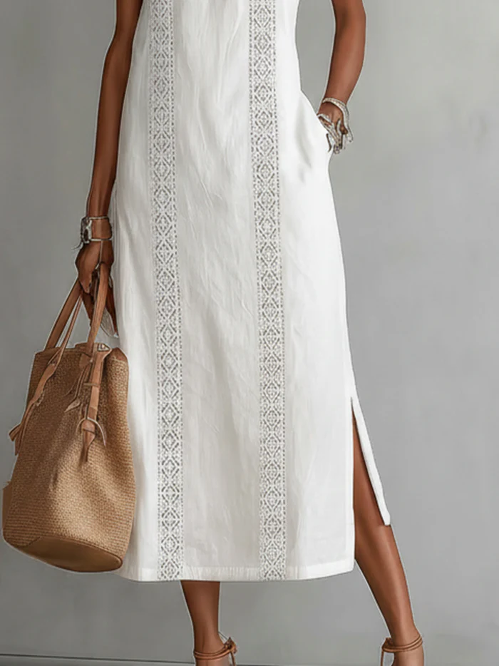 Melia | Julie Sleeveless Lace Detail Midi Dress