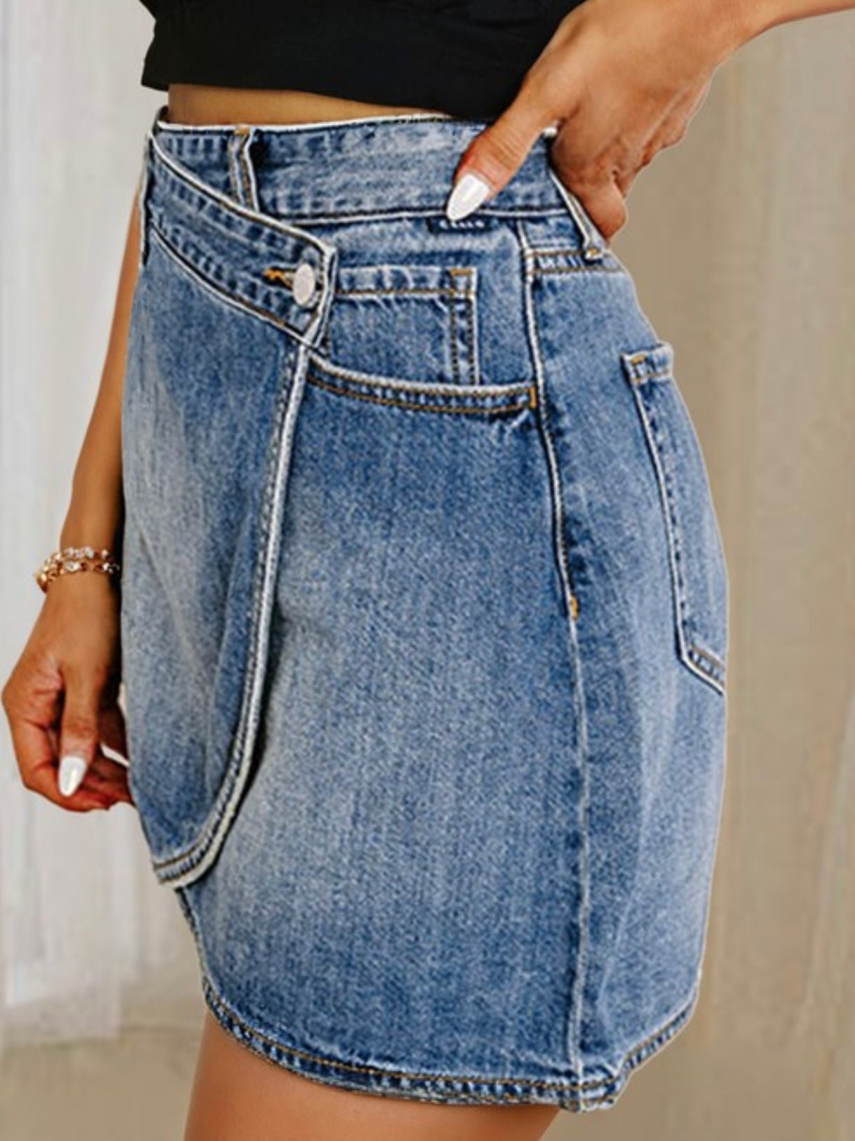 Melia | Wrap Me Up Denim Mini Skirt